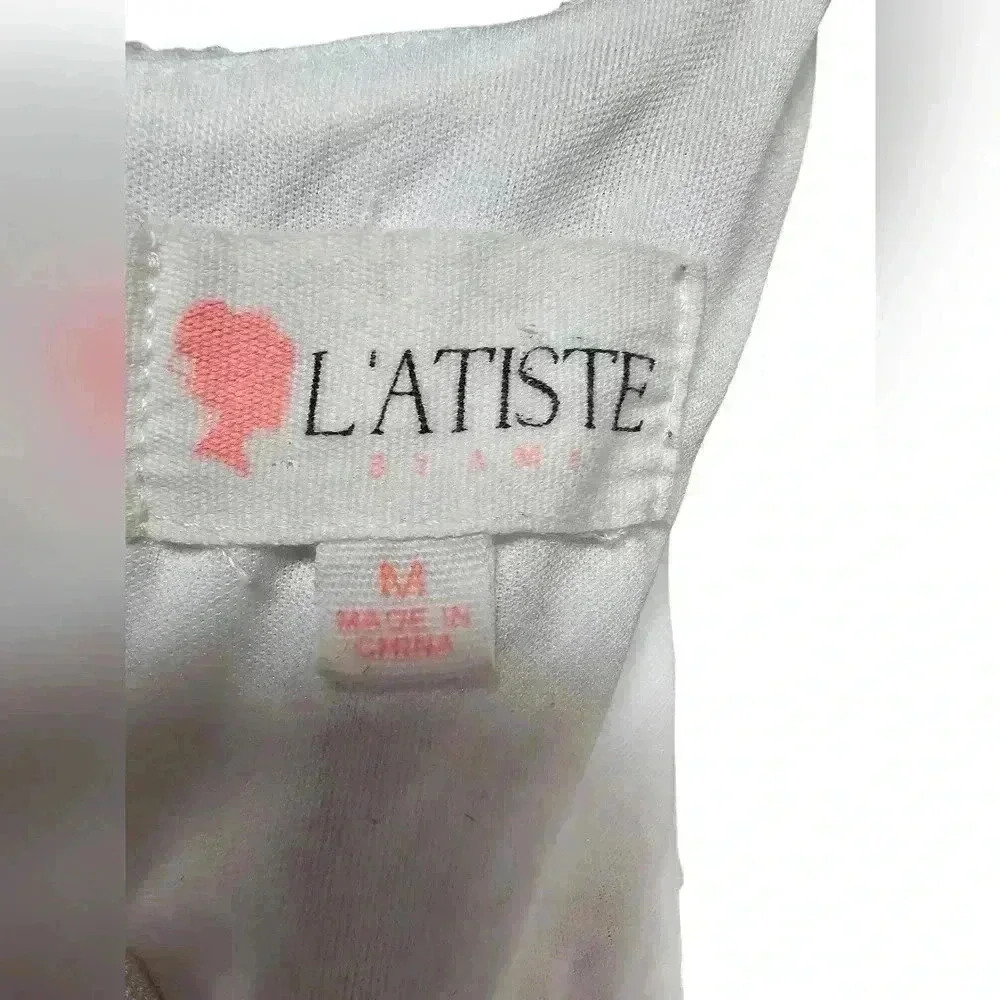 L'atiste by Amy Lace Crochet Crop Top Boho Fairy Size M Zipper - Picture 7 of 7